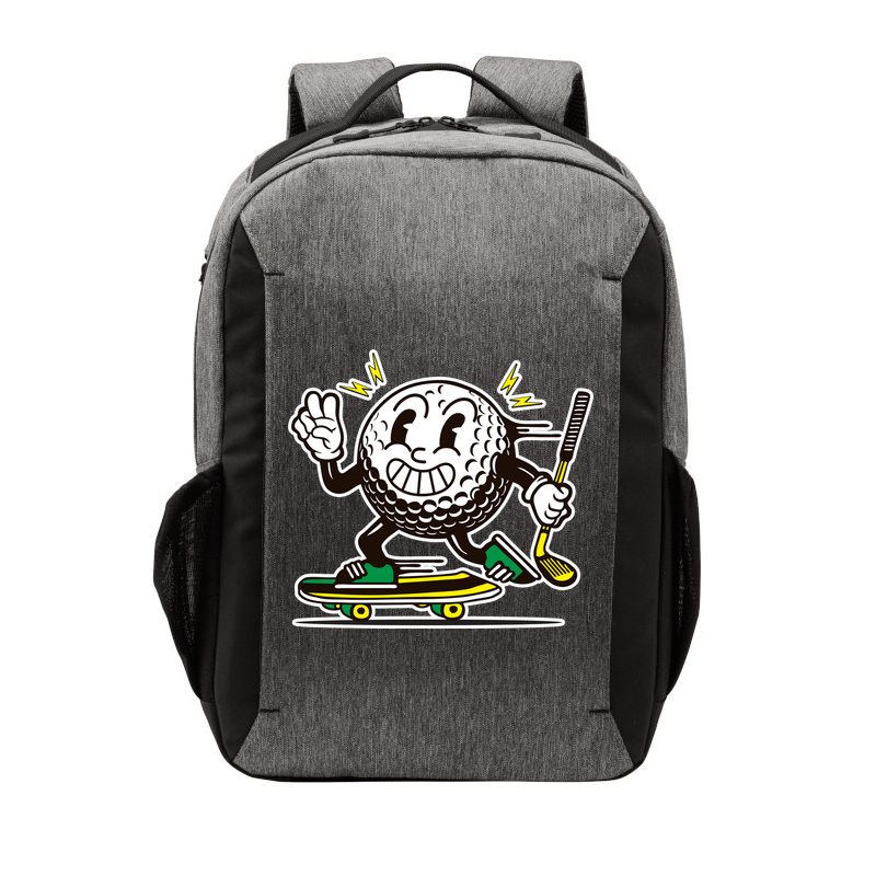 Funny Retro Cartoon Skateboarding Golf Ball Vector Backpack