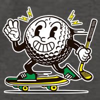 Funny Retro Cartoon Skateboarding Golf Ball Vector Backpack