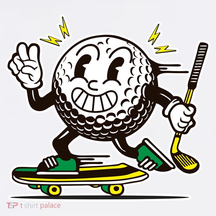 Funny Retro Cartoon Skateboarding Golf Ball Mug