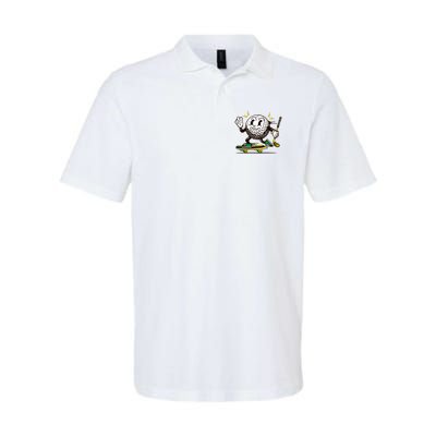 Funny Retro Cartoon Skateboarding Golf Ball Polo