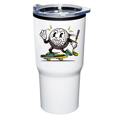 Funny Retro Cartoon Skateboarding Golf Ball Tumbler