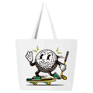 Funny Retro Cartoon Skateboarding Golf Ball 25L Jumbo Tote