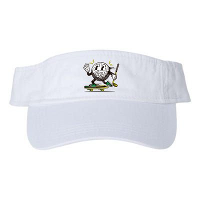 Funny Retro Cartoon Skateboarding Golf Ball Visor