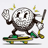 Funny Retro Cartoon Skateboarding Golf Ball Full Zip Hoodie