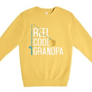 Fishing Reel Cool Grandpa Father’s Day Gift For Fisher Gift Premium Crewneck Sweatshirt