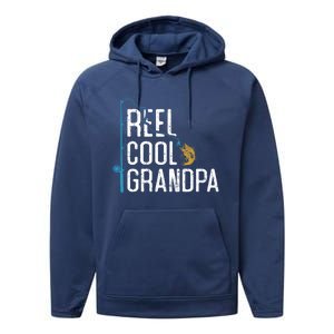 Fishing Reel Cool Grandpa Father’s Day Gift For Fisher Gift Performance Fleece Hoodie