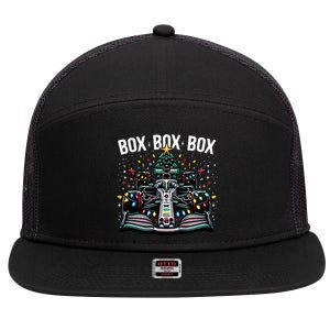 Formula Racing Car Box Box Box Radio Call Fun Christmas Tree  7 Panel Mesh Trucker Snapback Hat