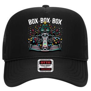 Formula Racing Car Box Box Box Radio Call Fun Christmas Tree  High Crown Mesh Back Trucker Hat