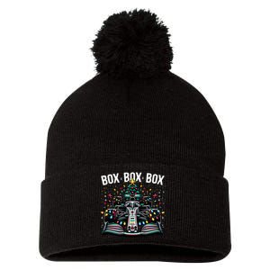 Formula Racing Car Box Box Box Radio Call Fun Christmas Tree  Pom Pom 12in Knit Beanie