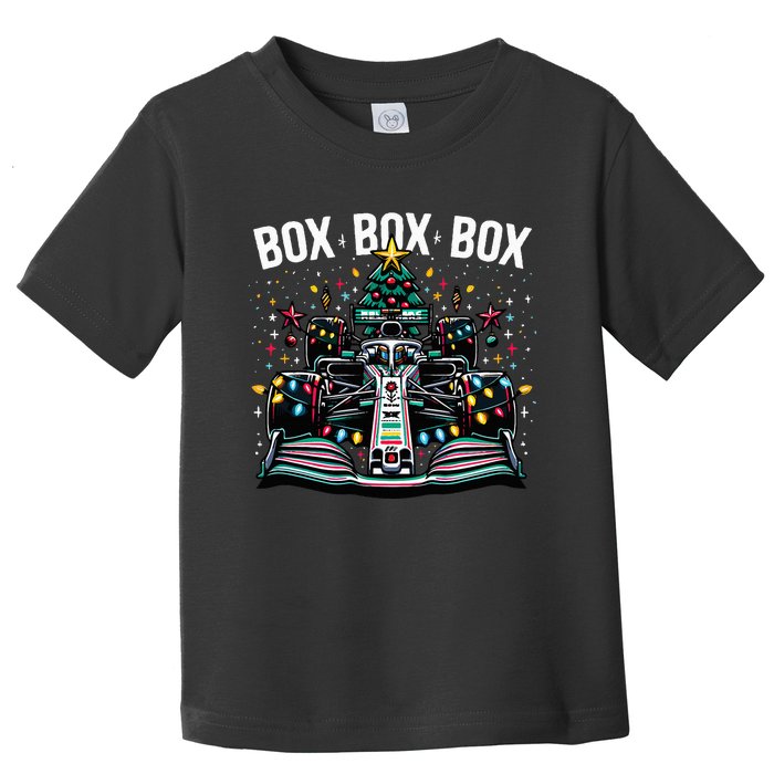 Formula Racing Car Box Box Box Radio Call Fun Christmas Tree  Toddler T-Shirt