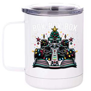 Formula Racing Car Box Box Box Radio Call Fun Christmas Tree  12 oz Stainless Steel Tumbler Cup