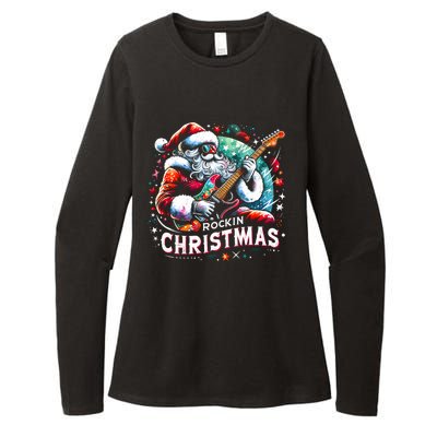 Funny Rockin Christmas Christmas Santa Funny Santa Rocker Meaningful Gift Womens CVC Long Sleeve Shirt