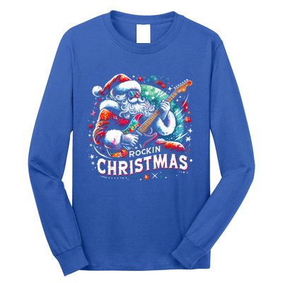 Funny Rockin Christmas Christmas Santa Funny Santa Rocker Meaningful Gift Long Sleeve Shirt