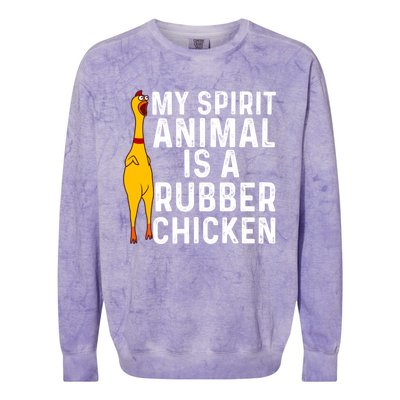 Funny Rubber Chicken Gift Men Women Rubber Chicken Costume Gift Colorblast Crewneck Sweatshirt