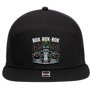 Formula Racing Car Box Box Box Radio Call Fun Christmas Tree Cute Gift 7 Panel Mesh Trucker Snapback Hat