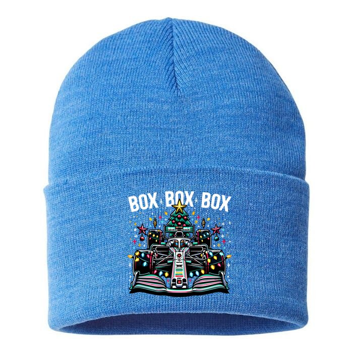 Formula Racing Car Box Box Box Radio Call Fun Christmas Tree Cute Gift Sustainable Knit Beanie