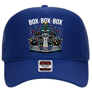 Formula Racing Car Box Box Box Radio Call Fun Christmas Tree Cute Gift High Crown Mesh Back Trucker Hat