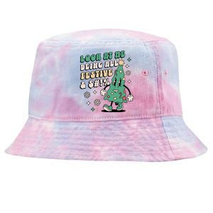 Funny Retro Christmas Tree Look At Me Being All Festive Tie-Dyed Bucket Hat