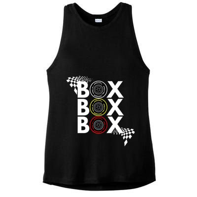 Formula Racing Car Box Box Box Radio Call To Pitbox Car Race Gift Ladies PosiCharge Tri-Blend Wicking Tank