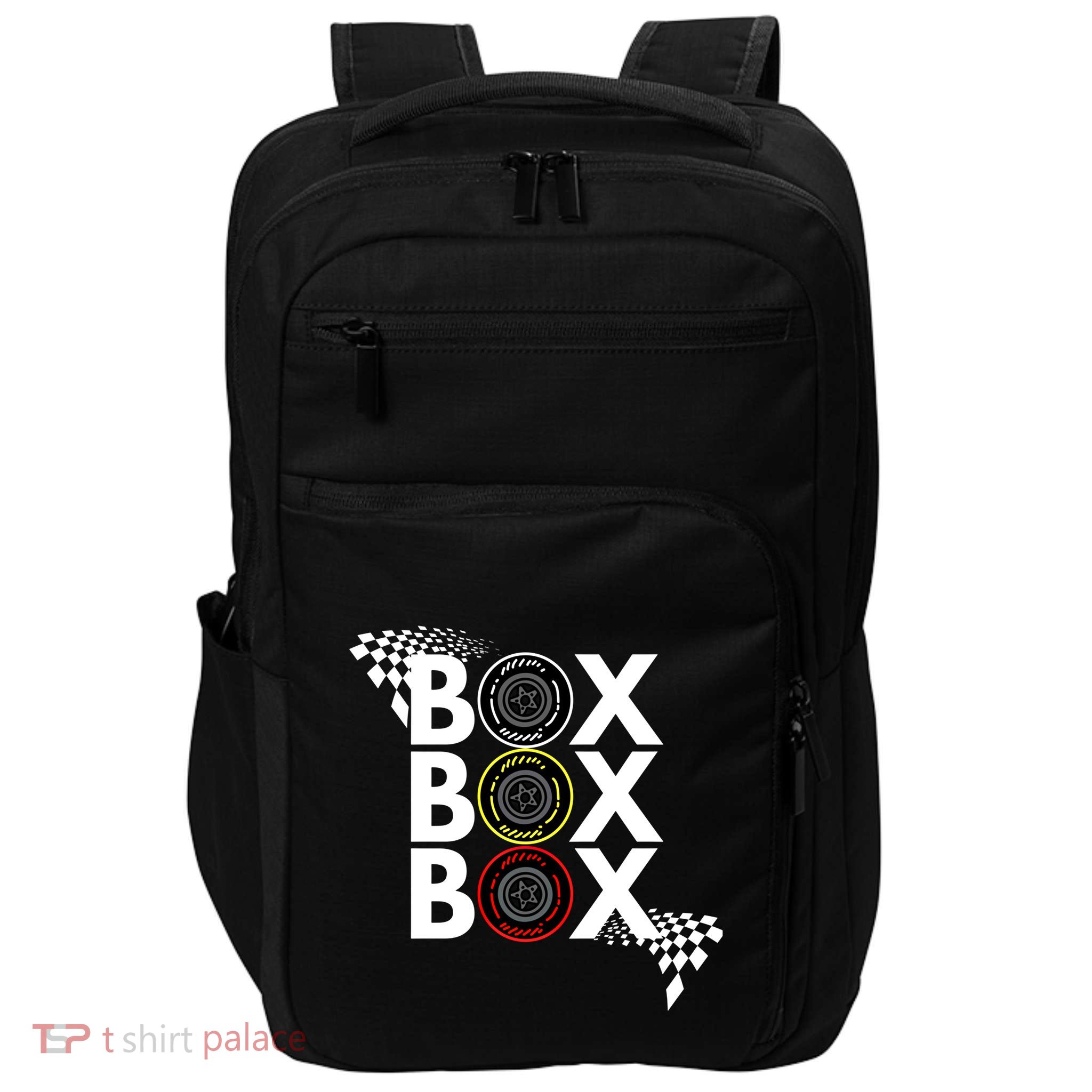 Formula Racing Car Box Box Box Radio Call To Pitbox Car Race Gift Impact Tech Backpack
