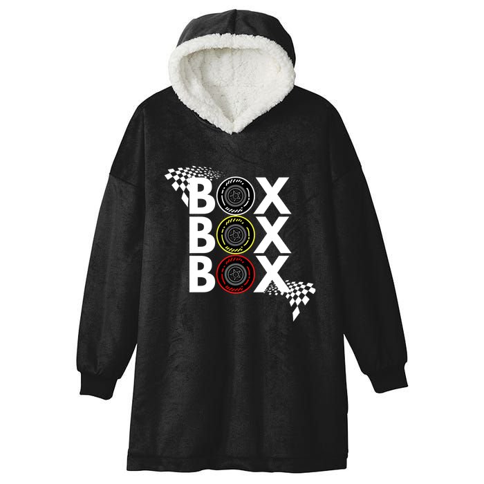 Formula Racing Car Box Box Box Radio Call To Pitbox Car Race Gift Hooded Wearable Blanket