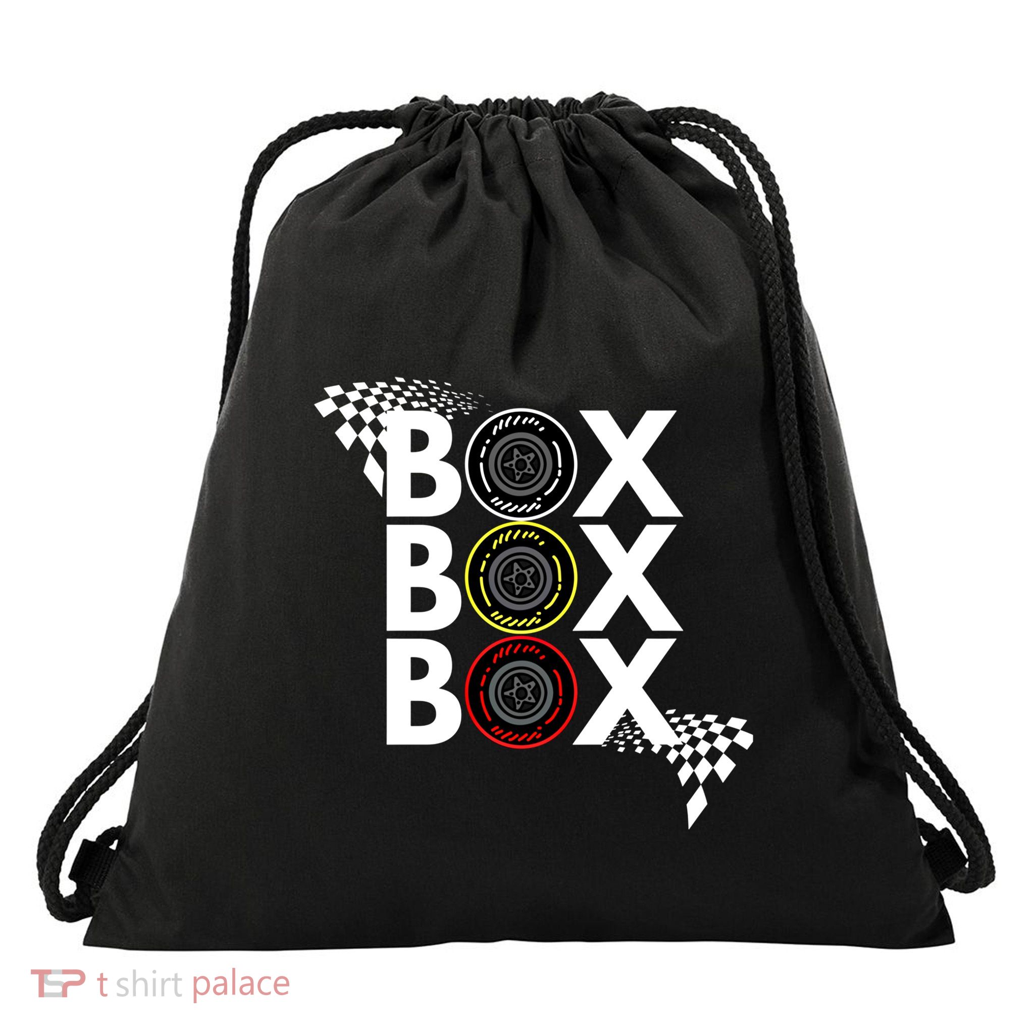 Formula Racing Car Box Box Box Radio Call To Pitbox Car Race Gift Drawstring Bag