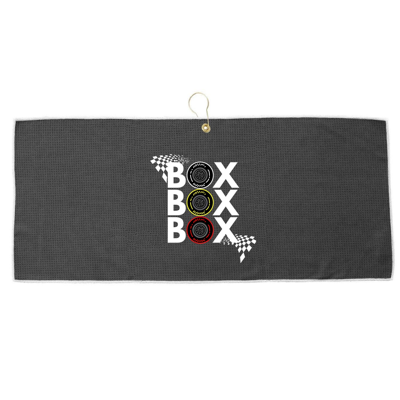 Formula Racing Car Box Box Box Radio Call To Pitbox Car Race Gift Large Microfiber Waffle Golf Towel