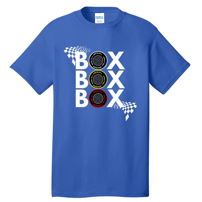 Formula Racing Car Box Box Box Radio Call To Pitbox Car Race Gift Tall T-Shirt