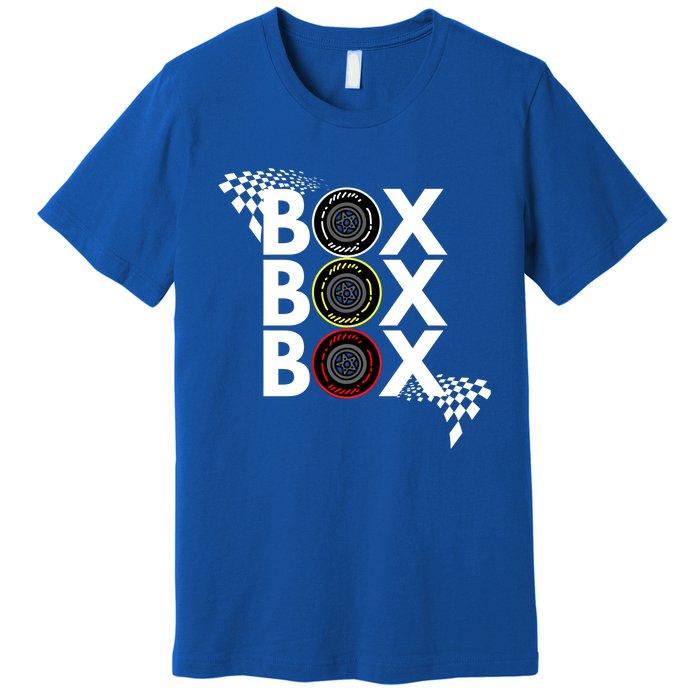 Formula Racing Car Box Box Box Radio Call To Pitbox Car Race Gift Premium T-Shirt