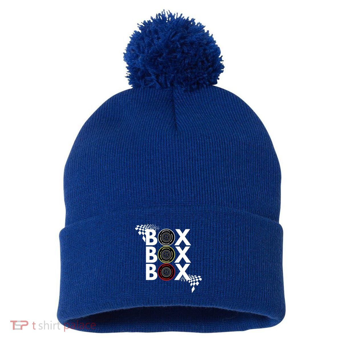 Formula Racing Car Box Box Box Radio Call To Pitbox Car Race Gift Pom Pom 12in Knit Beanie