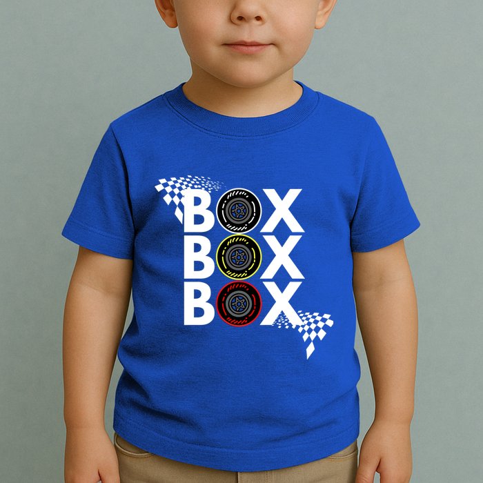 Formula Racing Car Box Box Box Radio Call To Pitbox Car Race Gift Toddler T-Shirt