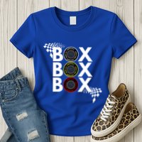 Formula Racing Car Box Box Box Radio Call To Pitbox Car Race Gift Womens T-Shirt