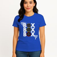 Formula Racing Car Box Box Box Radio Call To Pitbox Car Race Gift Womens T-Shirt
