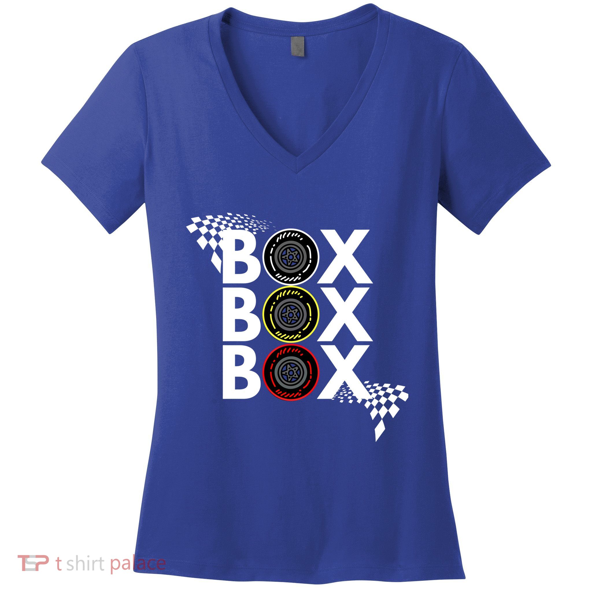 Formula Racing Car Box Box Box Radio Call To Pitbox Car Race Gift Women's V-Neck T-Shirt