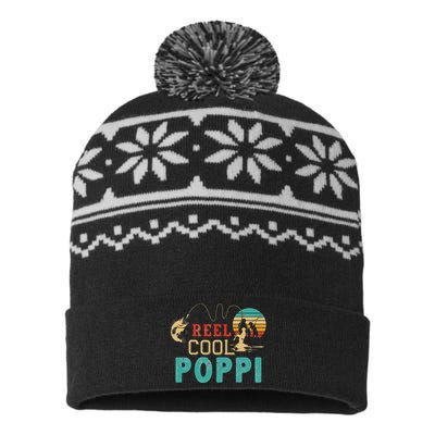 Fishing Reel Cool Poppi Father’s day gift Fisherman Poppi USA-Made Snowflake Beanie