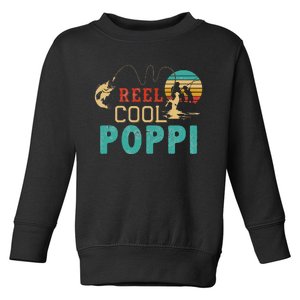 Fishing Reel Cool Poppi Father’s day gift Fisherman Poppi Toddler Sweatshirt