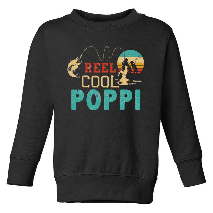 Fishing Reel Cool Poppi Father’s day gift Fisherman Poppi Toddler Sweatshirt