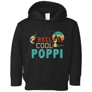 Fishing Reel Cool Poppi Father’s day gift Fisherman Poppi Toddler Hoodie