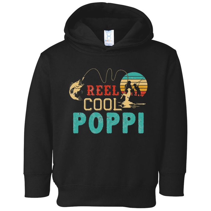 Fishing Reel Cool Poppi Father’s day gift Fisherman Poppi Toddler Hoodie