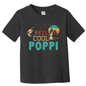 Fishing Reel Cool Poppi Father’s day gift Fisherman Poppi Toddler T-Shirt