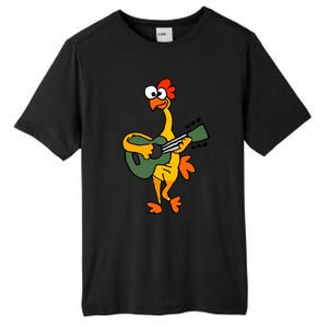 Funny Rubber Chicken Playing Guitar Tall Fusion ChromaSoft Performance T-Shirt