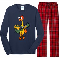 Funny Rubber Chicken Playing Guitar Long Sleeve Pajama Set