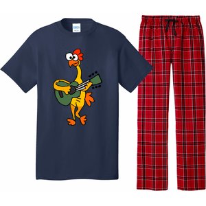 Funny Rubber Chicken Playing Guitar Pajama Set