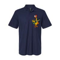 Funny Rubber Chicken Playing Guitar Softstyle Adult Sport Polo