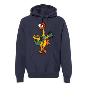 Funny Rubber Chicken Playing Guitar Premium Hoodie