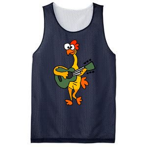 Funny Rubber Chicken Playing Guitar Mesh Reversible Basketball Jersey Tank