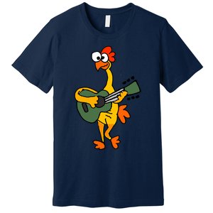 Funny Rubber Chicken Playing Guitar Premium T-Shirt