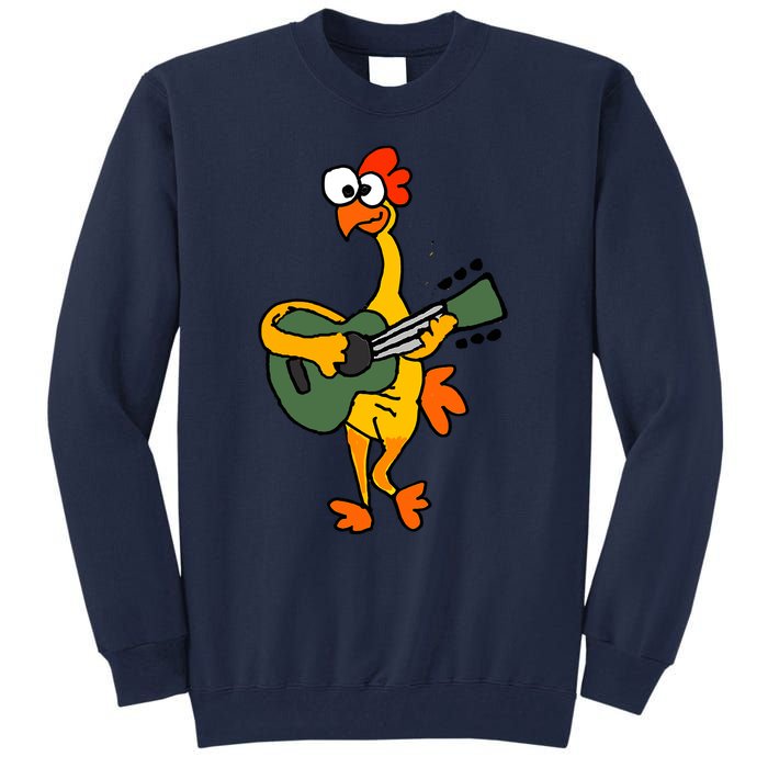 Funny Rubber Chicken Playing Guitar Tall Sweatshirt