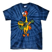 Funny Rubber Chicken Playing Guitar Tie-Dye T-Shirt