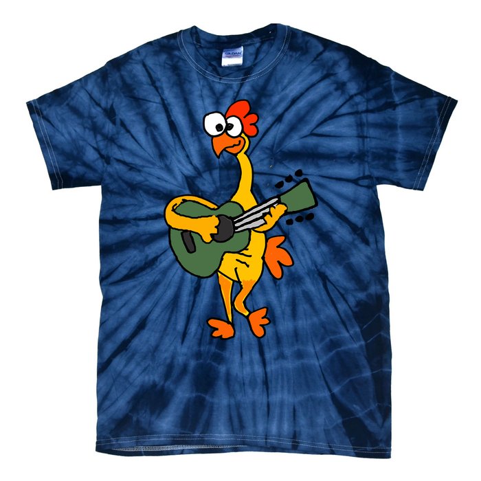 Funny Rubber Chicken Playing Guitar Tie-Dye T-Shirt